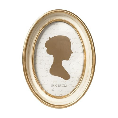 AELS 4x6 Inch Vintage Picture Frame, Elegant Antique Photo Frames with Glass Front, Photo Display, Tabletop Wall Hanging, Gift Ideas, Off-white Oval with Gold Trim | Amazon (US)