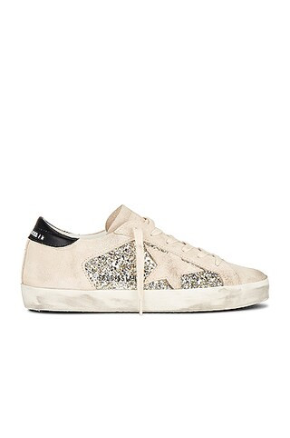 Golden Goose Superstar Sneaker in Platinum, Beige, & Black | FWRD | FWRD 