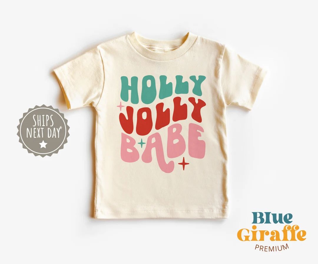 Holly Jolly Babe Toddler Shirt Retro Christmas Kids Shirt - Etsy | Etsy (US)