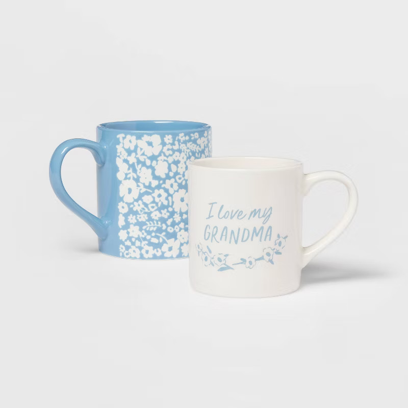 16oz 2pk Stoneware Best Grandma and I Love You Grandma Mugs - Threshold™ | Target