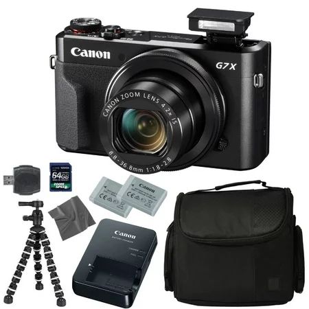 Canon PowerShot G7 X Mark II: Digital Camera + 64GB 4K 1200X SDXC Card + Pro Case + 2X NB-13L + Cano | Walmart (US)