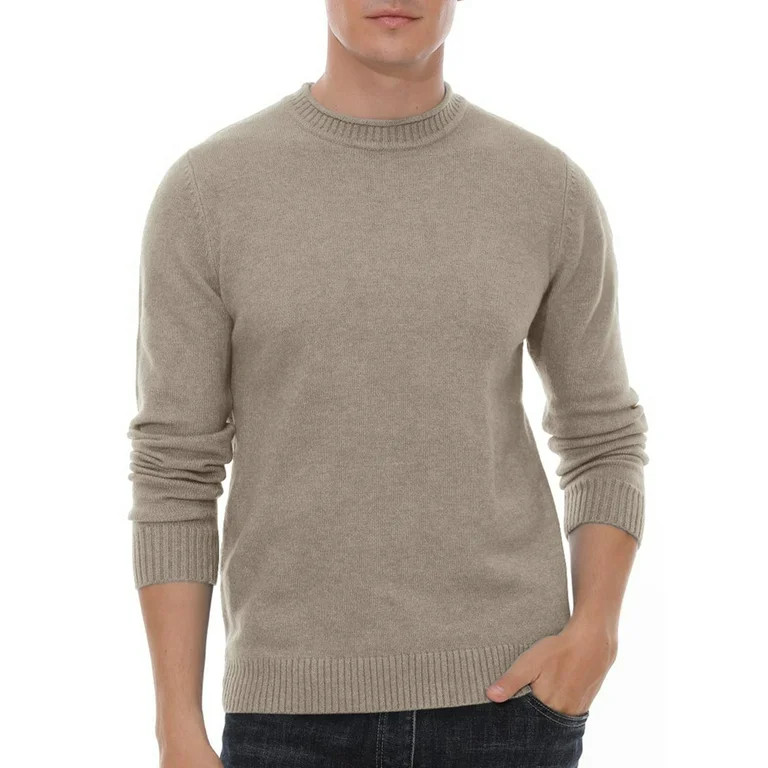 GIRUNS Men's Crewneck Sweater Soft Casual Sweaters for Men Classic Pullover Sweaters with Ribbing... | Walmart (US)