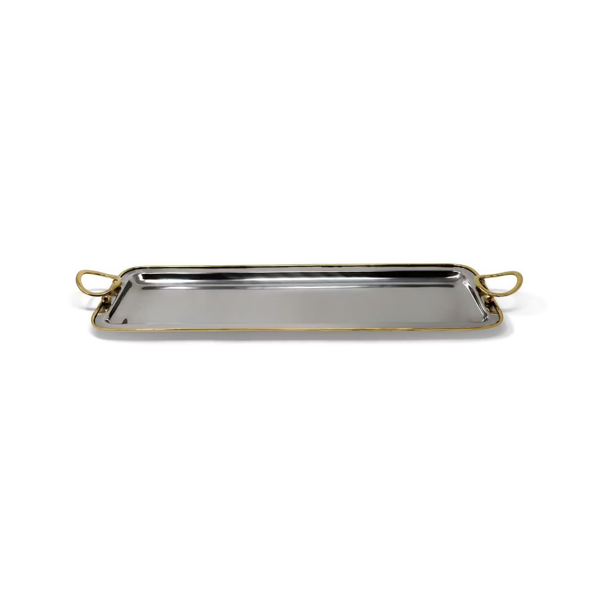 Classic Touch 18"L Tray with Gold Loop Handles | Target