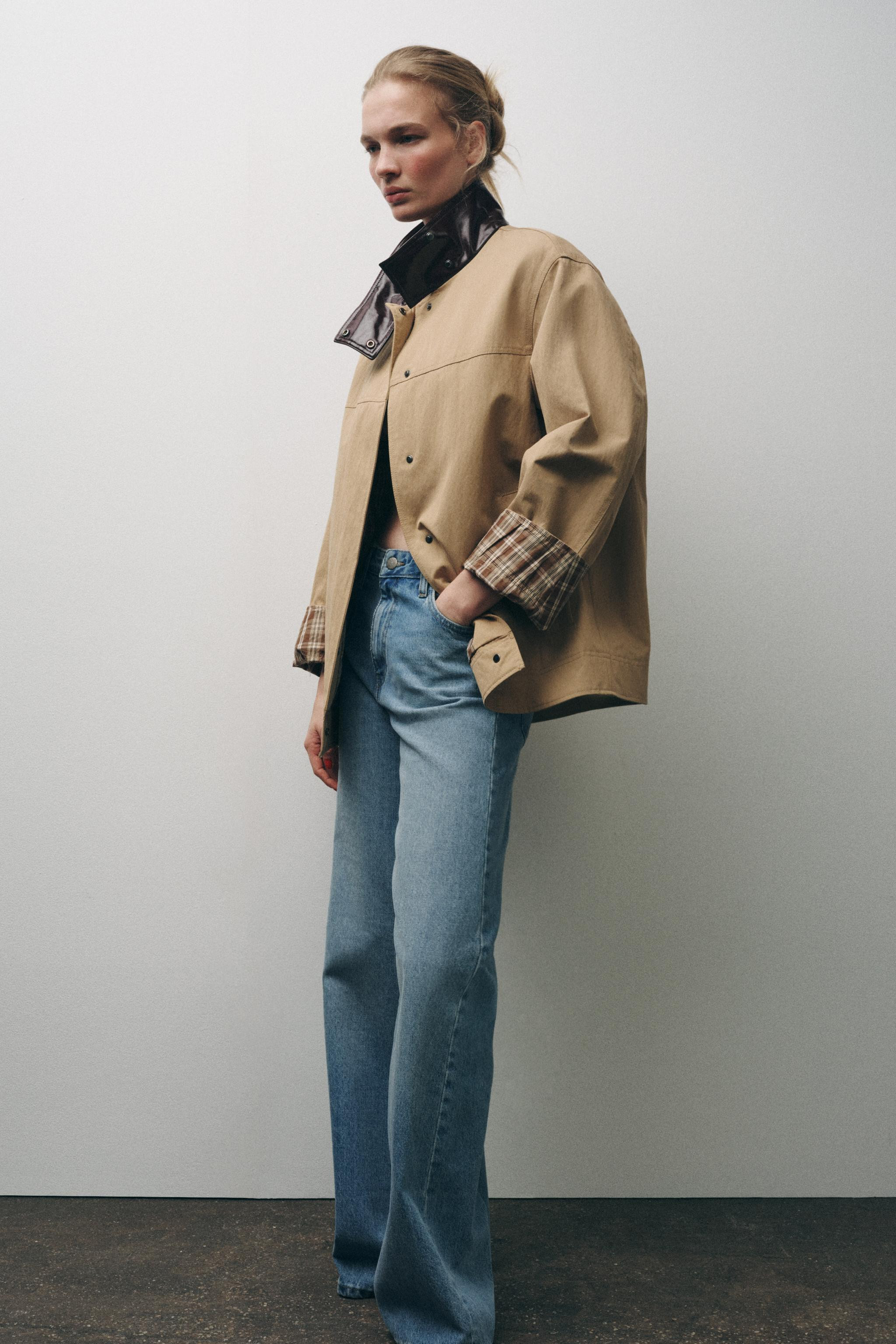 CONTRAST COLLAR JACKET ZW COLLECTION | Zara US