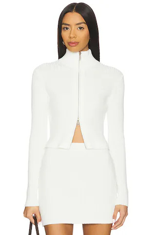 Lovers and Friends Kariselle Zip Up Cardigan in Vanilla from Revolve.com | Revolve Clothing (Global)