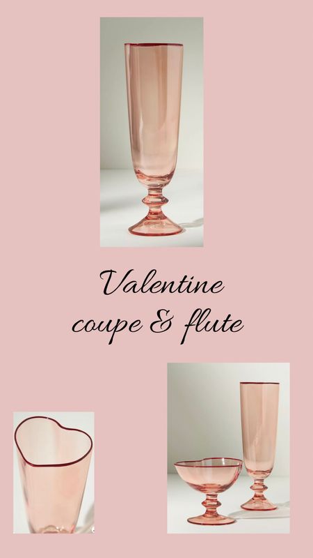 Beautiful 💖Anthro 
Coupe & flute 
The rim  are both shaped in hearts 🫶

#LTKFind #LTKhome #LTKSeasonal