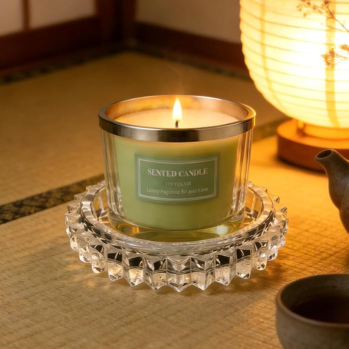 Glass Candle Holder \u2013 Modern Clear Glass Tray for Tea Lights & Votives Chic Home Decor Jewel... | Amazon (US)