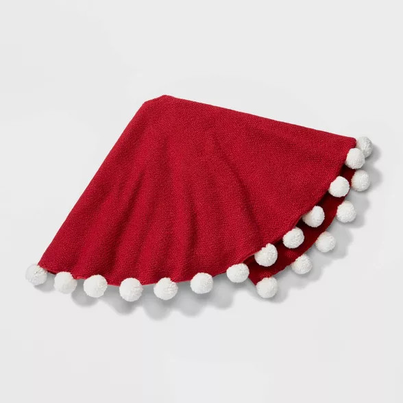 48in Pom Pom Christmas Tree Skirt Red - Wondershop™ | Target
