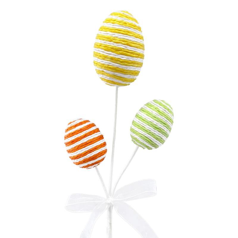 Homespun Easter Yellow, Orange & Green Egg Pick, 12" | At Home
