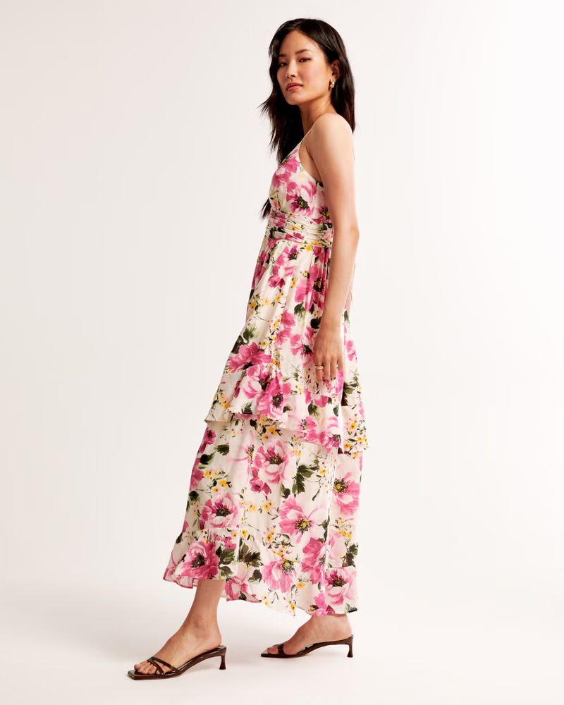 Tiered Ruffle Maxi Dress | Abercrombie & Fitch (US)