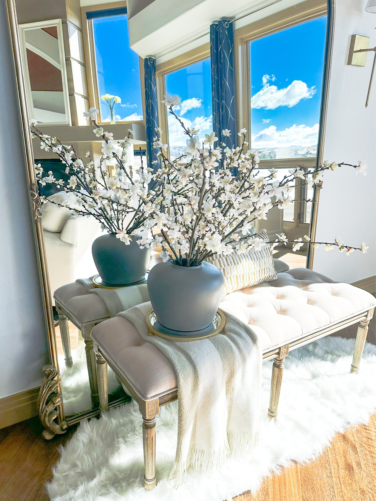 Decorating the floor mirror for spring!

#LTKhome #LTKSeasonal