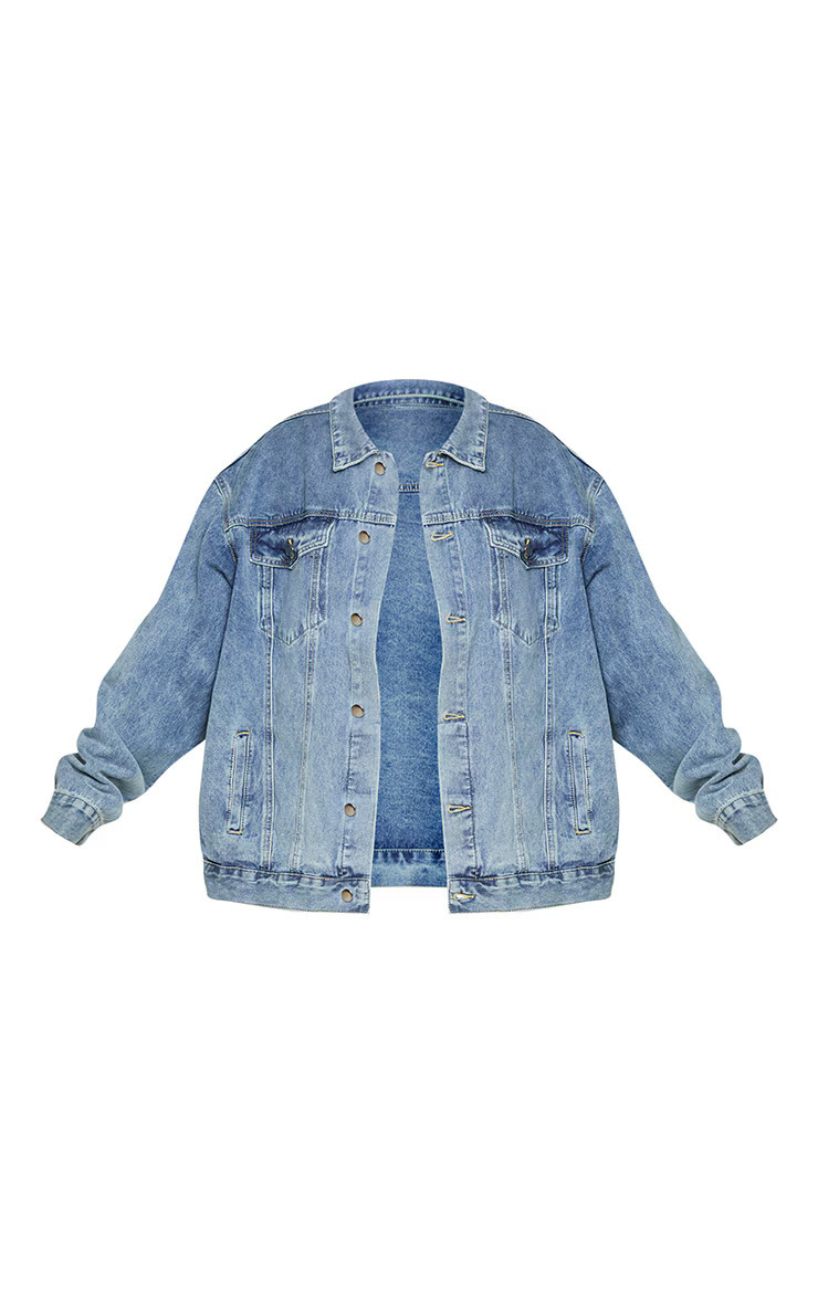 PRETTYLITTLETHING Plus Vintage Wash Oversized Boyfriend Denim Jacket | PrettyLittleThing UK