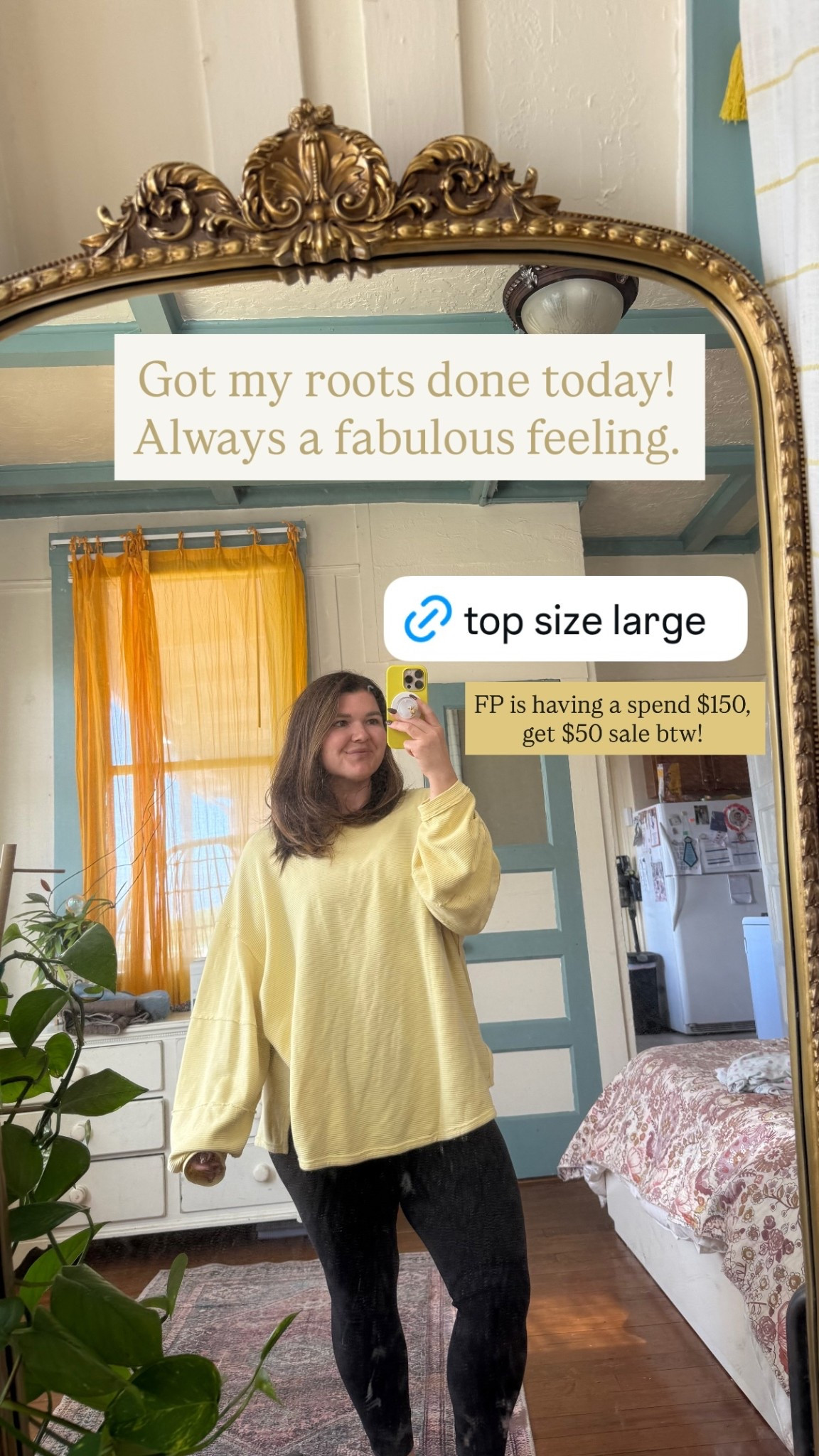 Got my roots done today! Always a fabulous feeling. FP is having a spend $150, get $50 sale btw! @freepeople