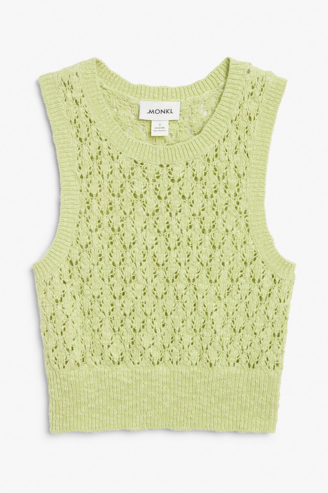 Crochet knit vest - Green | Monki