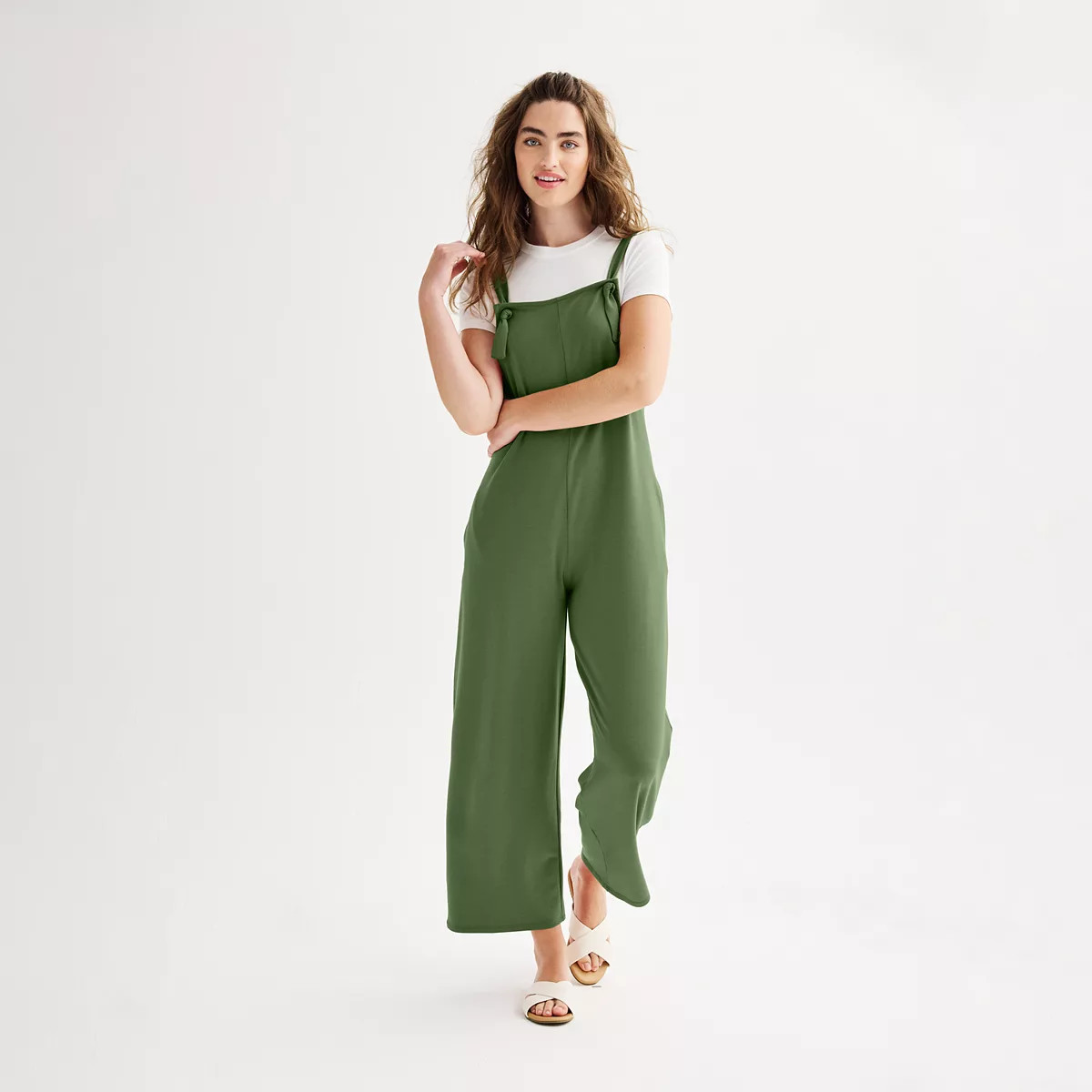Juniors' Live To Be Spoiled Wide Leg Jumpsuit & Tee | Kohl's