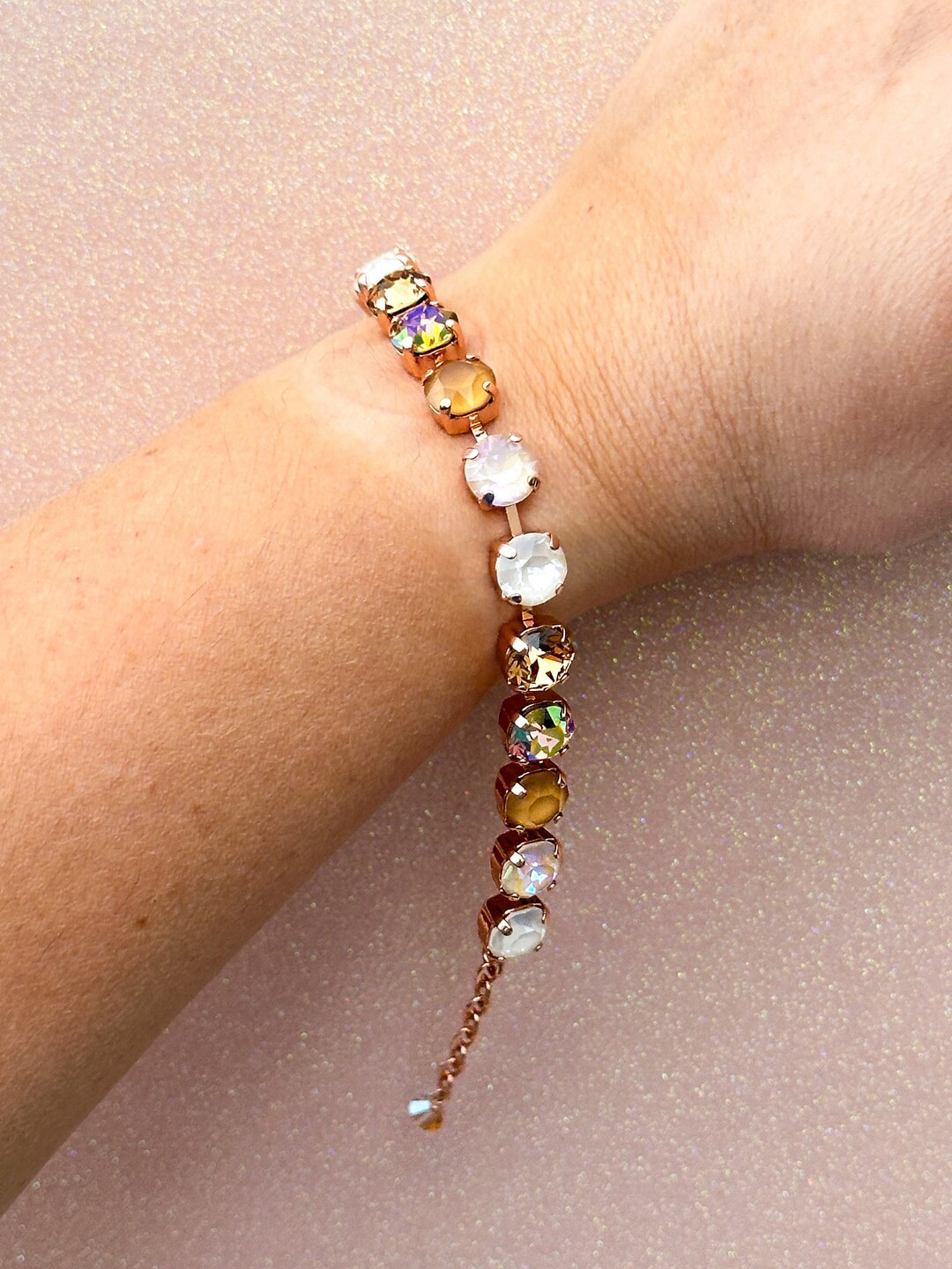 8mm Graham Cracker Bracelet Choose Setting Color - Etsy | Etsy (US)