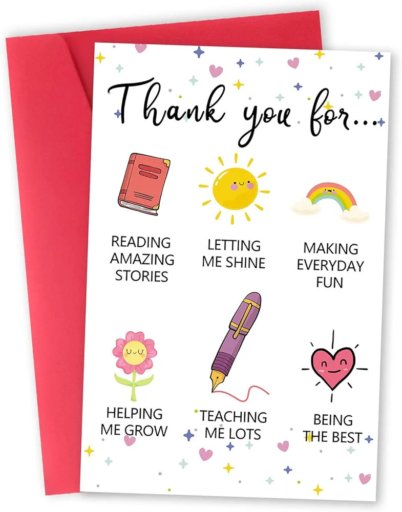 Lovely Thank You Teacher Card, Great Teacher Appreciation Gifts Card from Students, Thank You for... | Amazon (US)