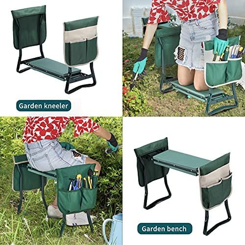 Upgraded Garden Kneeler and Seat with 2 Large Tool Pocket and Soft EVA Kneeling Pad ,Foldable Stool  | Amazon (US)