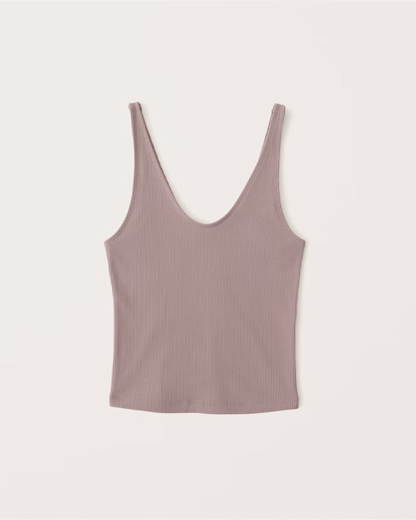 Seamless Ribbed Scoopneck Tank | Abercrombie & Fitch (US)