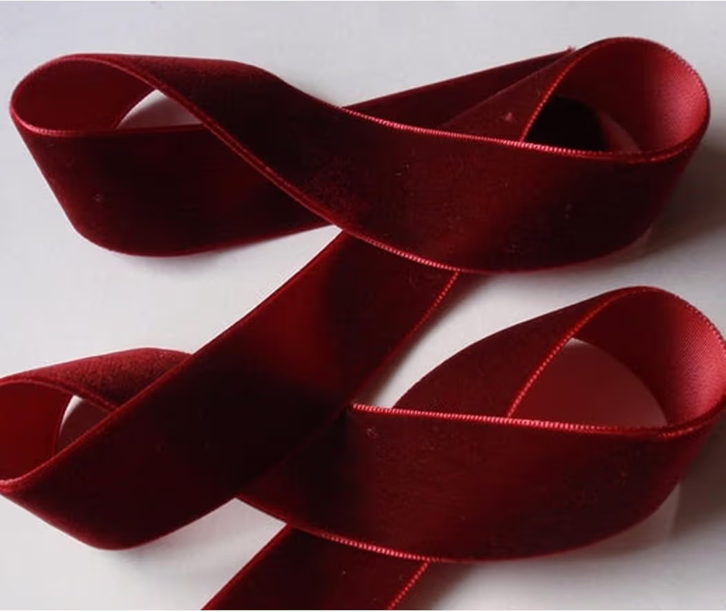 Burgundy Velvet Ribbon for Gift Wrapping, Trimming Ribbon for Christmas DIY Craft Wedding Floral Holiday Valentine's Day Decoration Choker Hair Bow Hat Wreath Making, 1" x 10 Yards | Amazon (US)