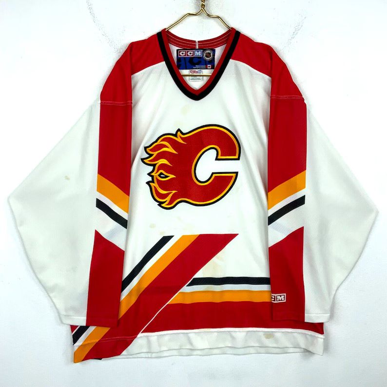 Vintage Calgary Flames Jersey Extra Large Ccm Multicolor Made Canada Nhl 90s - Etsy Canada | Etsy (CAD)