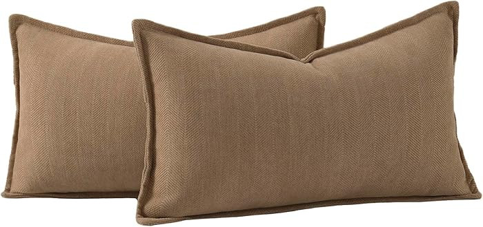 MADIZZ Textured Chenille Throw Pillow Covers Set of 2 Super Soft Decorative Pillow Covers Boho Cu... | Amazon (US)