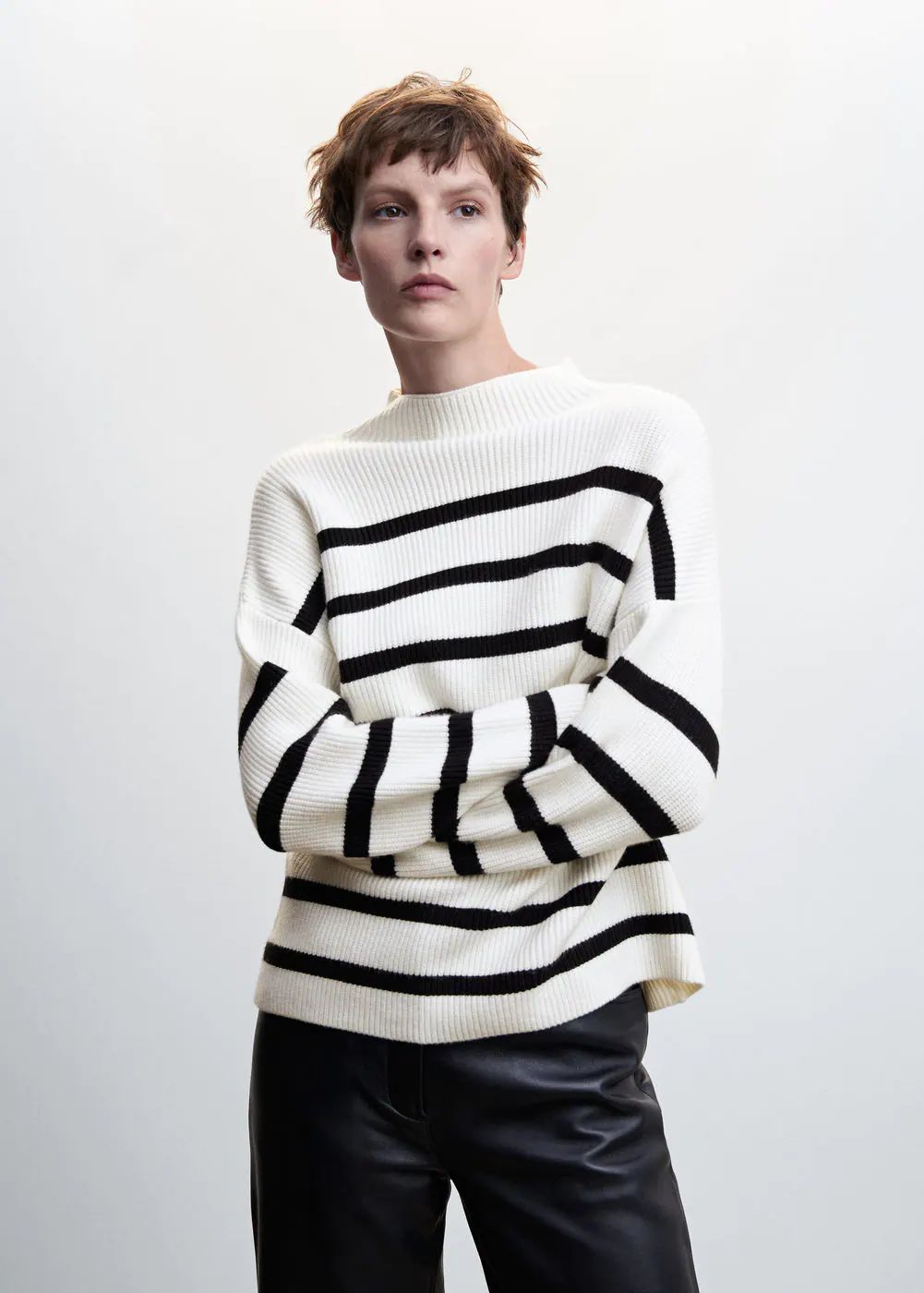 Striped rib sweater -  Women | Mango USA | MANGO (US)