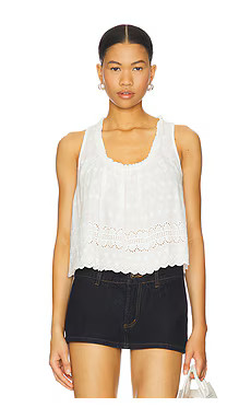 Free People Marina Eyelet Tank in Clean Ivory from Revolve.com | Revolve Clothing (Global)