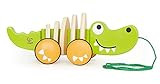 Hape Walk-A-Long Croc Toddler Wooden Pull Along Toy, L: 11.6, W: 4.3, H: 4.3 inch | Amazon (US)