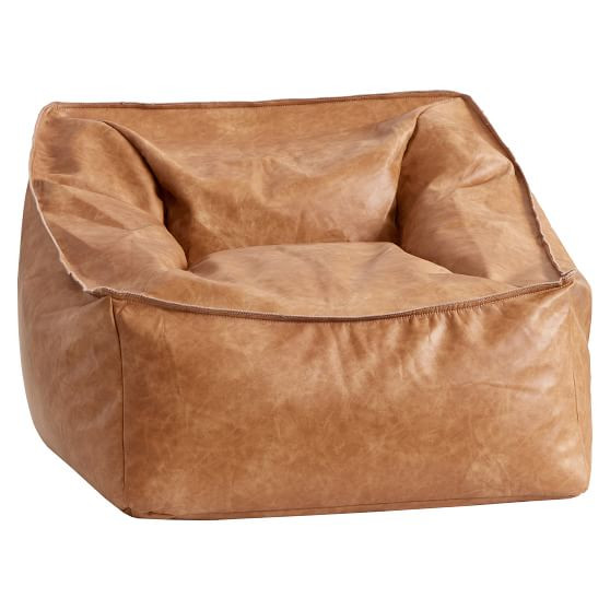 Modern Lounger, Vegan Leather Caramel | Pottery Barn Teen