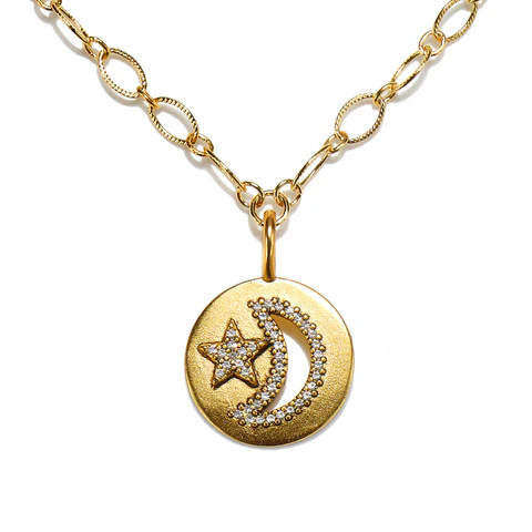Moon & Star Talisman Link Necklace | Sequin