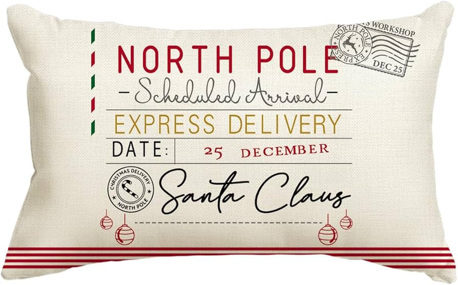 AVOIN colorlife Let It Snow Christmas Snowflake Throw Pillow Cover, 12 x 20 Inch Winter Holiday C... | Amazon (US)