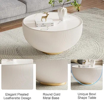 Bowl-Shape Coffee Table Set of 2 Modern Sintered Stone Top Nesting Coffee Table Set for Living Ro... | Amazon (US)