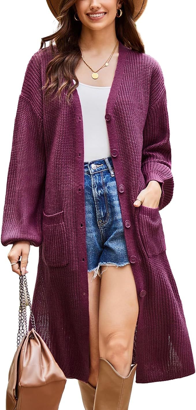 GRACE KARIN Duster Cardigans for Women Long Sleeve Split Long Cardigans Open Front Maxi Sweater C... | Amazon (US)