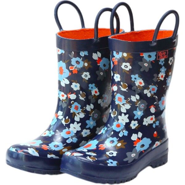Rain Boots, Navy Flower | Maisonette