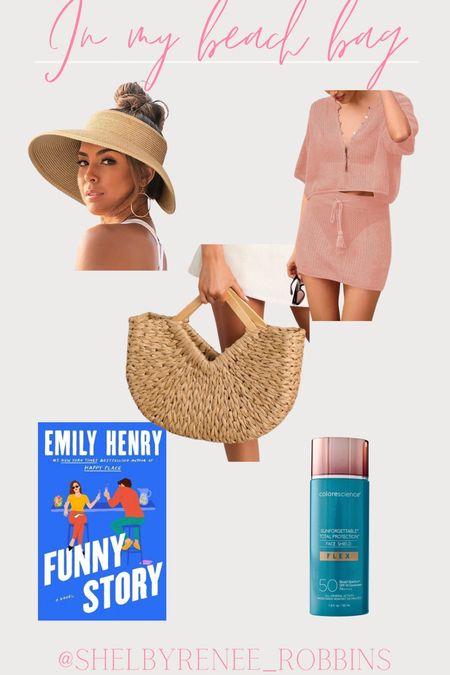 In my beach bag, beach day essentials, pool day essentials, pink swim coverup, two piece crochet coverup, sun hat, spf foundation, face sunscreen, summer reads, emily Henry funny story, tinted spf, tinted sunscreen, Amazon swim 

#LTKStyleTip #LTKTravel #LTKSwim