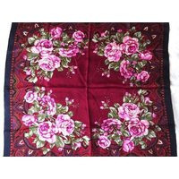 Large Floral Silk Scarf, Burgundy, Black, Pink, Green, Roses, Paisley Jacquard | Etsy (US)