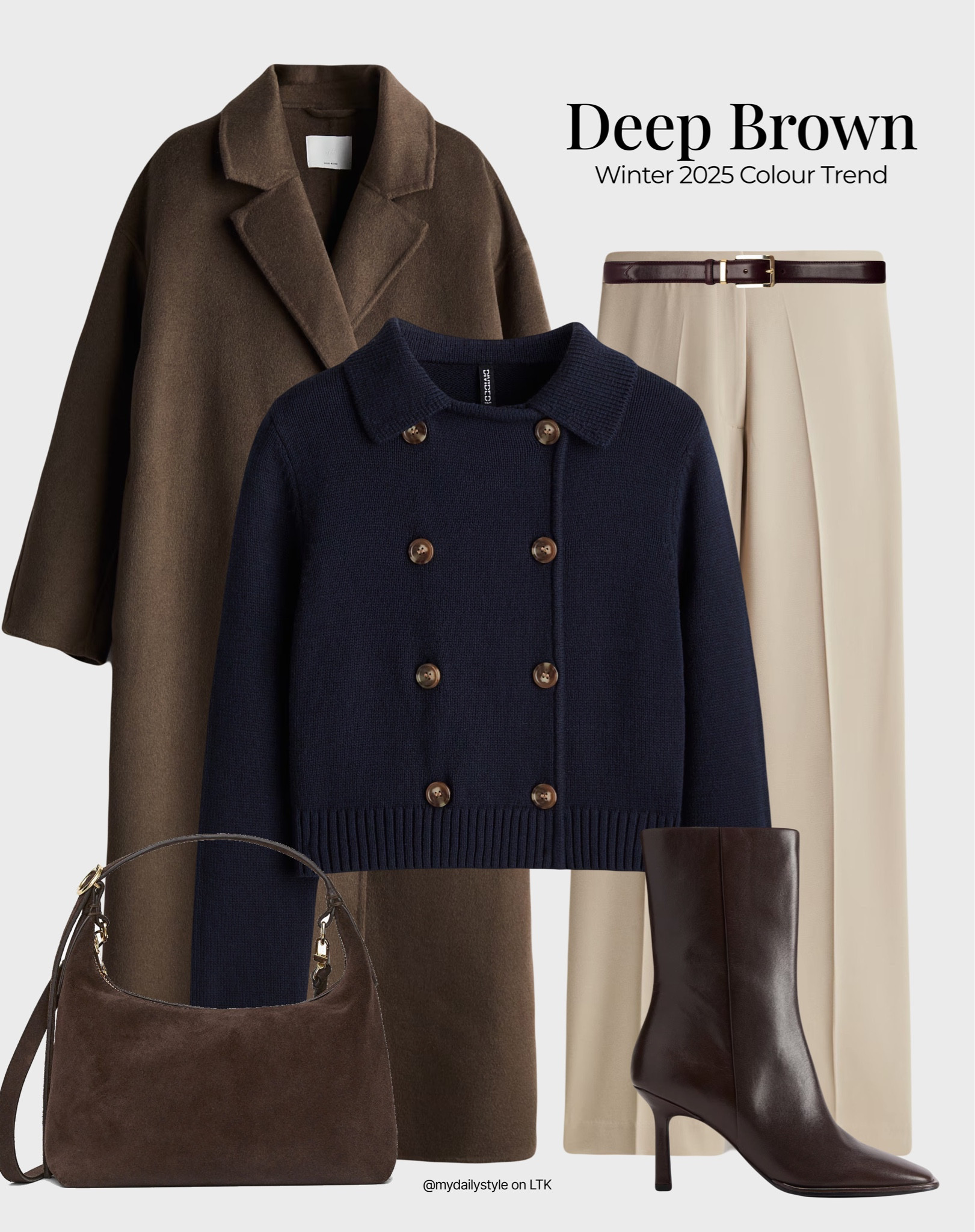 Styling chocolate brown wool coat for winter season 🤎

Check out more styling ideas in my profile. 

Tags: chocolate brown, deep brown, brown shade, brown tones, beige, pantone color 2025, mocha, winter style, winter outfit, winter look, winter fashion, easy styling, simple everyday look, chic & basic outfit, Parisian look, casual outfit, capsule wardrobe, office look, brunch style, high street, wool coat.


#LTKstyletip #LTKwinter #LTKshoes