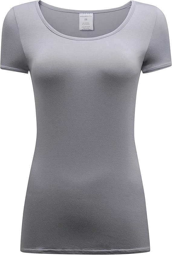 OThread & Co. Women's Short Sleeve T-Shirt Scoop Neck Basic Layer Stretchy Shirts | Amazon (US)