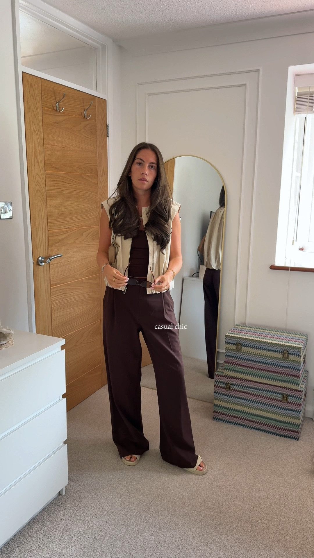 Causal chic - beige waistcoat - brown trousers - brown vest - spring outfit - summer outfit - ootd 

#LTKsummer #LTKstyletip #LTKspring