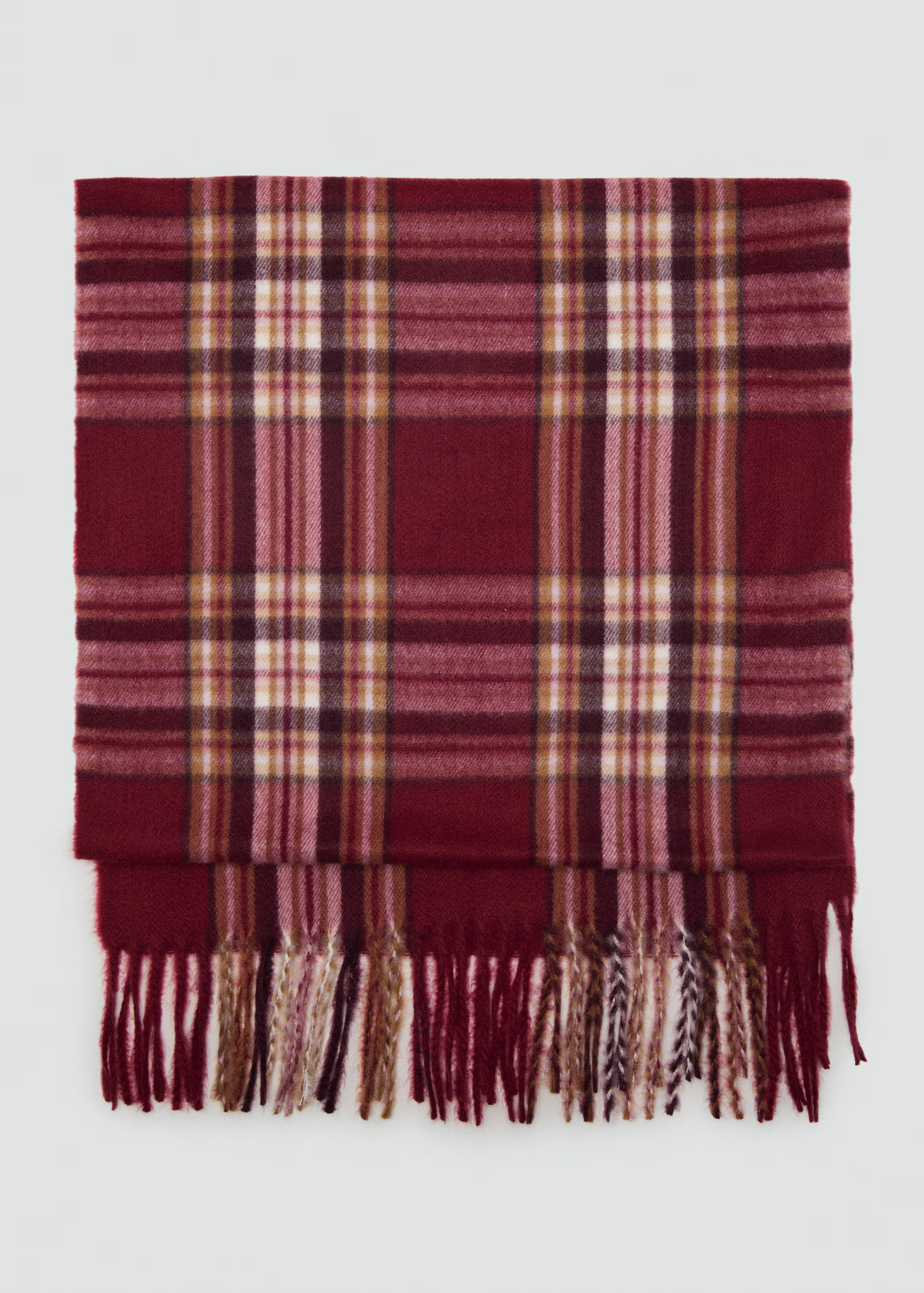 Check scarf with fringed ends | Mango (US/MX/AU)