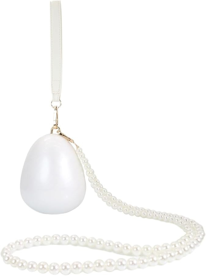 GBWYI Women Acrylic Egg Clutch Bag Cute Pearl Acrylic Evening Handbags Marble Purses Beaded Shoul... | Amazon (US)