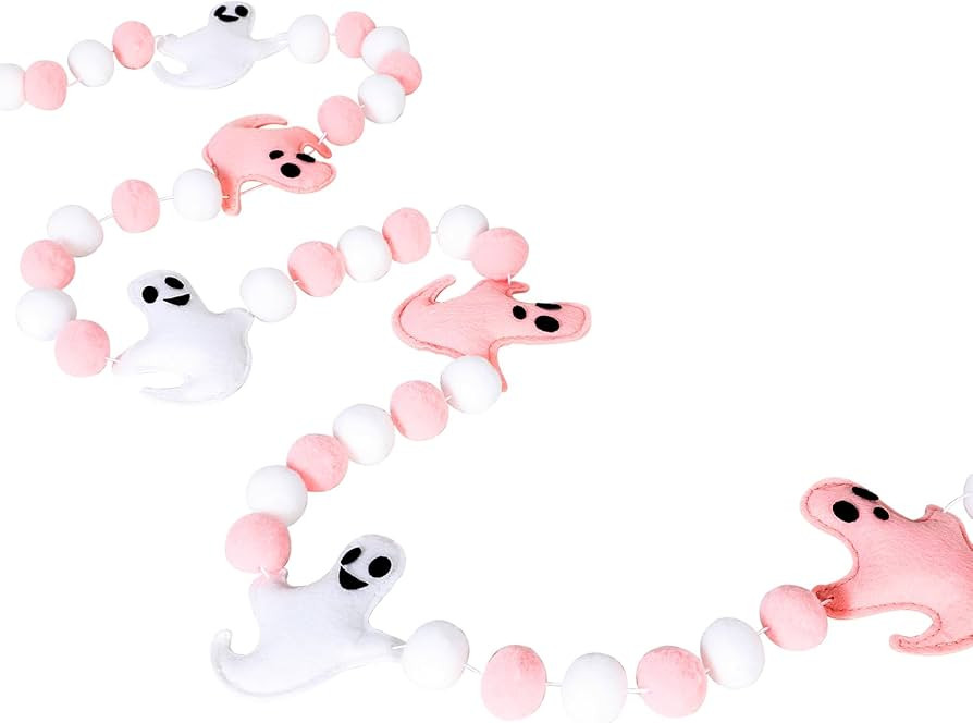 Pink Halloween Decor with Pink Ghost Garland for Pink Halloween Decorations,Pink Halloween Garlan... | Amazon (US)