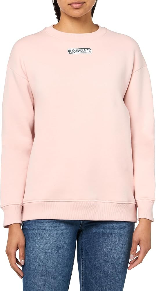 Lacoste Women's Oversized Brushed Fleece Crew Neck Sweatshirt | Amazon (US)
