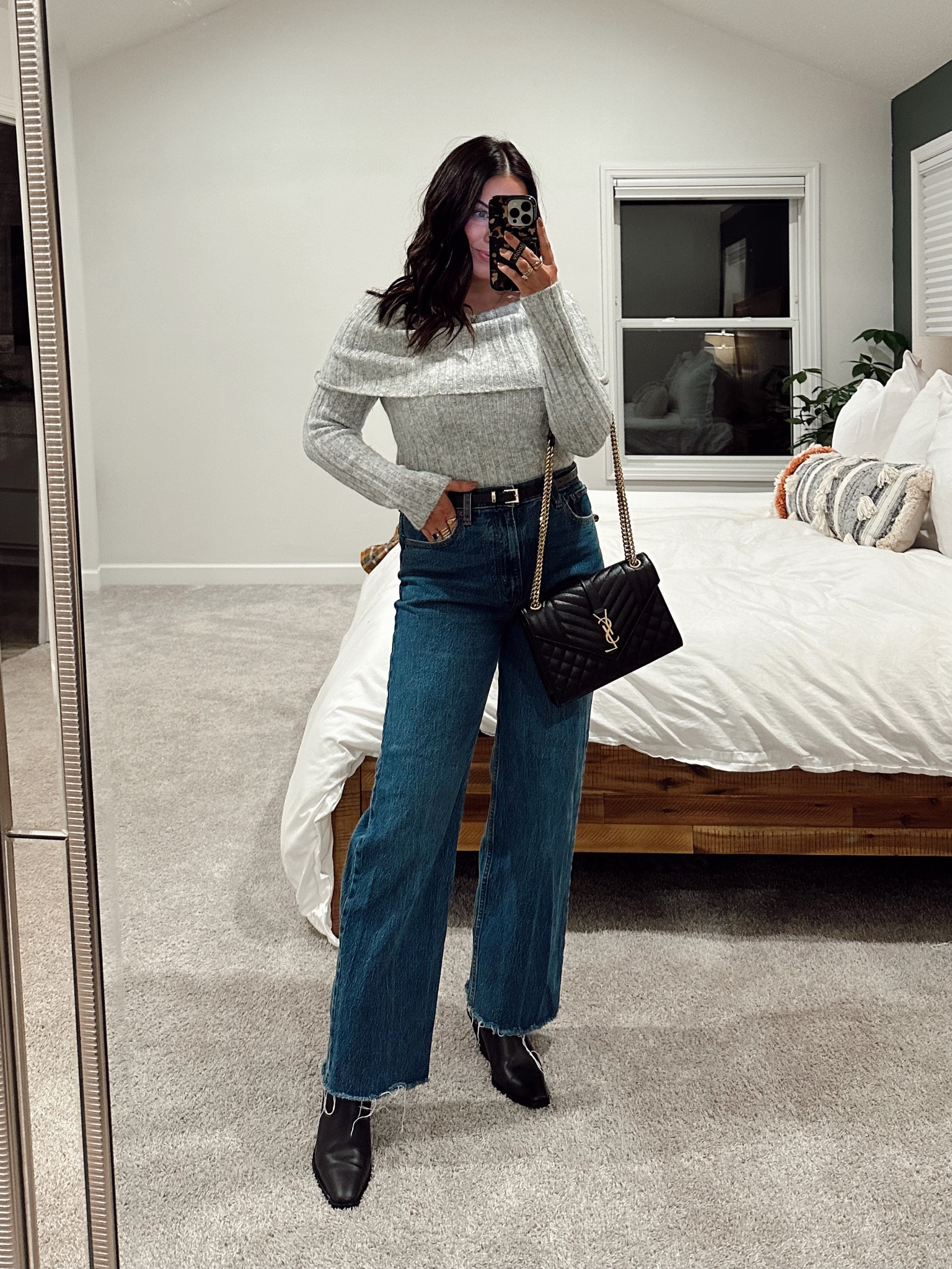 Fall and winter outfit on sale! Use code CYBERAF for 25% off + 15% off my sweater and jeans! Wearing m, 29s and boots tts 

#LTKCyberWeek #LTKSeasonal #LTKHoliday