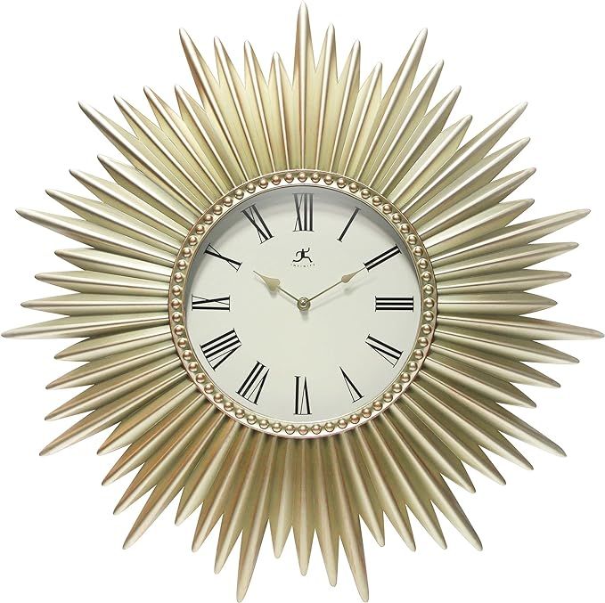 Infinity Instruments Sunburst Clock, Elegant Indoor Wall Clock with Attractive Sunburst Design an... | Amazon (US)