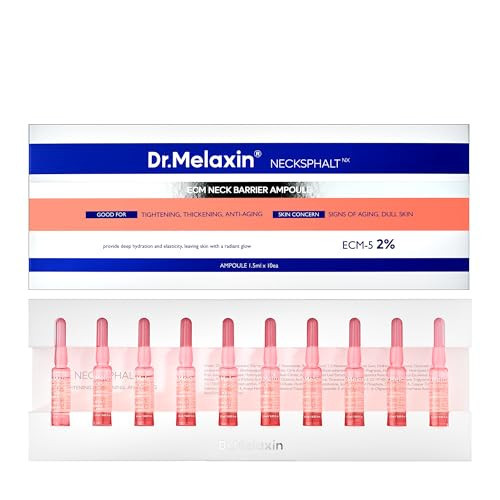 Dr.Melaxin Necksphalt Neck ECM Barrier Ampoule for Anti-Aging Neck Skin, Tightening and Wrinkles for an Even Skin Tone and Neck Lift, 1.5ml*10ea | Amazon (US)