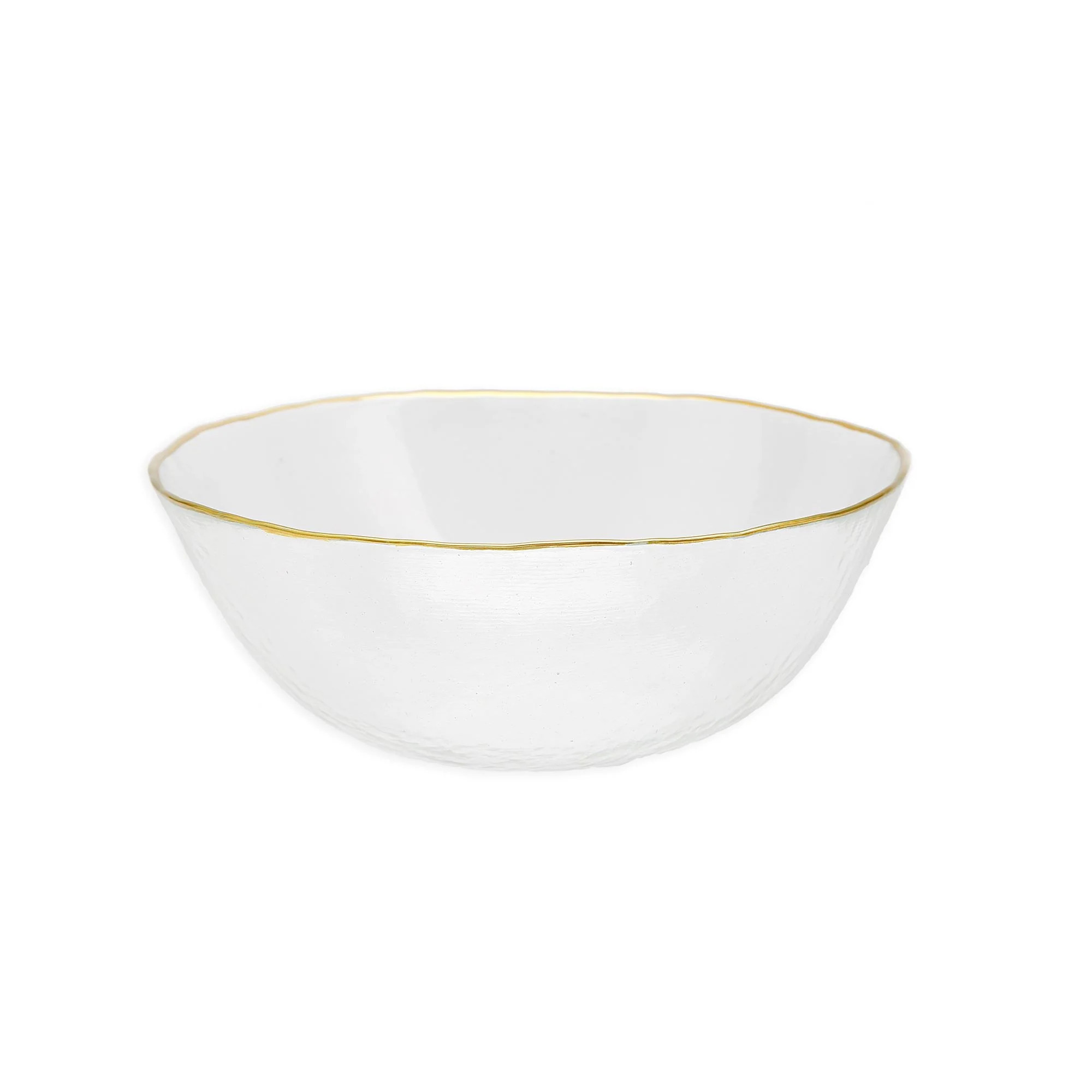 Clear Salad Bowl with Gold Rim | Sabavi Home