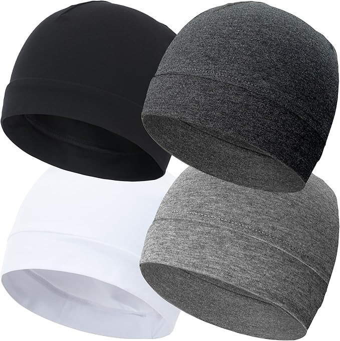 vidsel 100% Cotton Skull Caps for Men Women Breathable Night Cap Sleep Hats Soft Lightweight Runn... | Amazon (US)