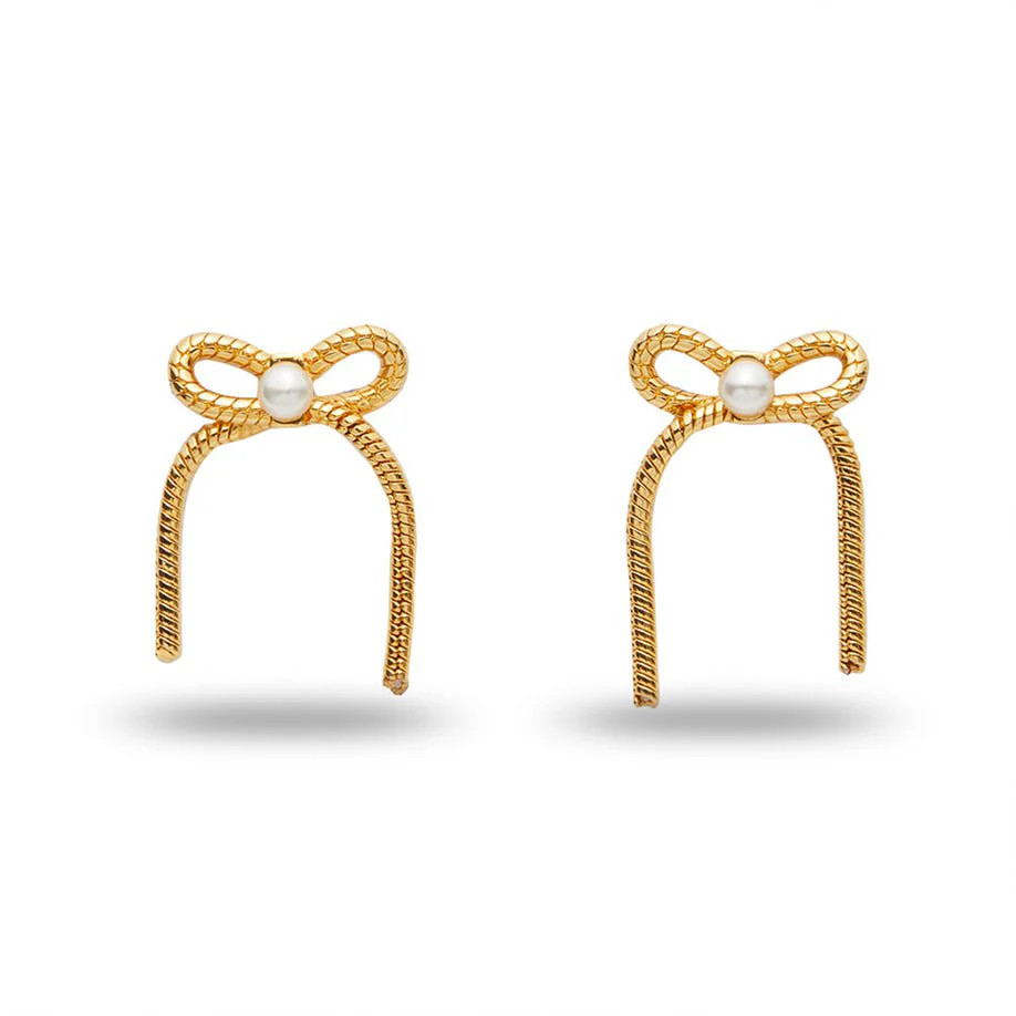 GOLD BOW STUD EARRINGS | LELE SADOUGHI